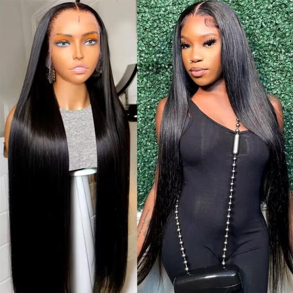 12A Straight Lace Front Wigs Human Hair 13x6 HD Transparent Lace Front Wigs for Women Glueless Brazilian Virgin Lace Frontal Wig 180 Density Pre Plucked with Baby Hair 20inch