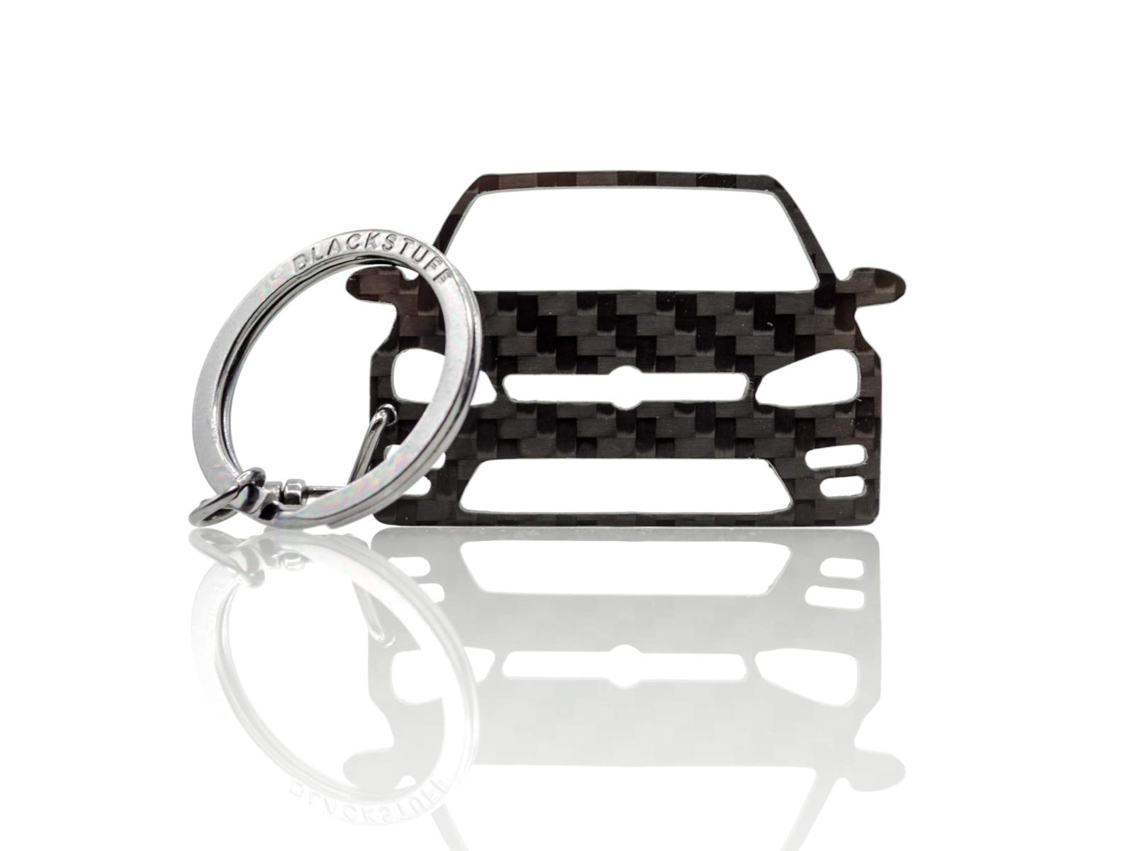 BlackStuff Carbon Fiber Keychain Keyring Ring Holder Compatible with Golf R Mk7 2012-2019 BS-166