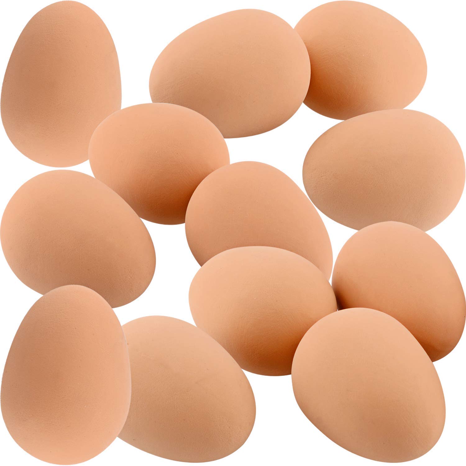 Guilty Gadgets Blank Bouncy Eggs Fake Eggs Rubber Balls Art Craft Egg Hunt for Easter Party Bag Fillers Pet Toys Non Toxic Kids Toy - 12 Pack