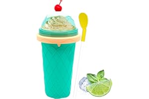 KERFULTY Slushie Maker Cup - DIY Magic Quick Frozen Smoothies Cup for Homemade Milk Shake Ice Cream Maker, Cooling Cup, Double Layer Squeeze Slushy Maker Cup,Birthday Funny Gifts for Kids &Friends &Family