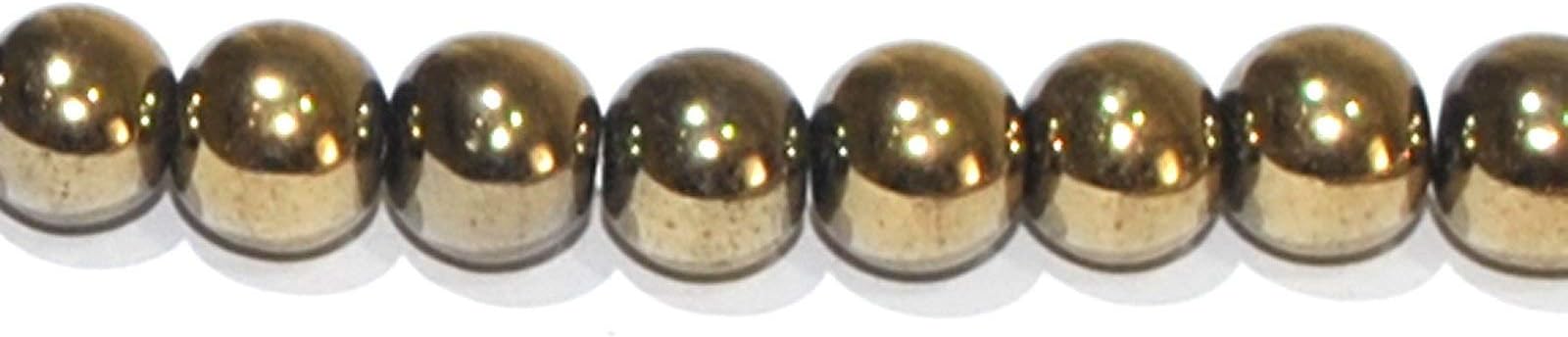 Markylis - x95 Genuine Gemstone Jewellery Craft Beads / Gems - Golden Gold Pyrite / Fools Gold - 4mm