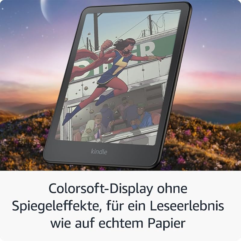Kindle Colorsoft Signature Edition 32 GB (Version 2024) – Mit Farb-Display, Frontlicht mit automatischer Anpassung, kabellosem Aufladen und langer Akkulaufzeit – Schwarz Metallic