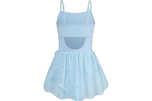 Vieille Toddler Girls Dance Leotards Hollow Back Ballet Leotard for Girls Camisole Dance Dress with Tutu Skirt 3-8T