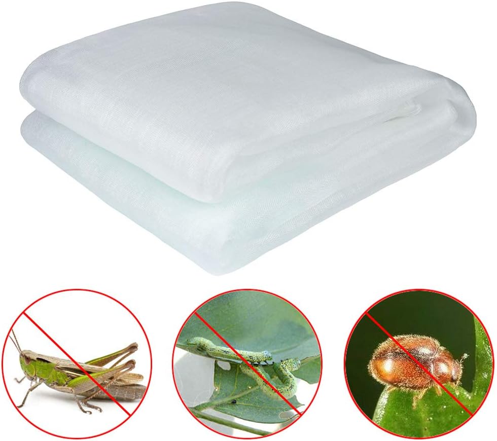 JYCRA Insect Protection Net,Grow Tunnel Fine Mesh Plant Protection Netting Anti-bird Net for Flowers Fruits Vegetables Plants size 3M x 2M (White)
