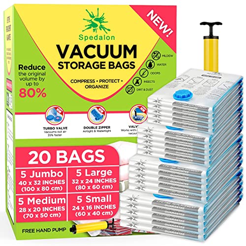 20 Space Saver Vacuum Storage Bags for Clothes, Blanket, Comforter