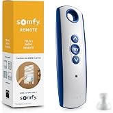 Somfy Telis 1 RTS Patio Remote - Single Channel - Handheld Addition or Replacement - Great for Outdoor Blinds &amp; Shades - Customizable My Function - Stylish Blue and Gray Finish #1810643