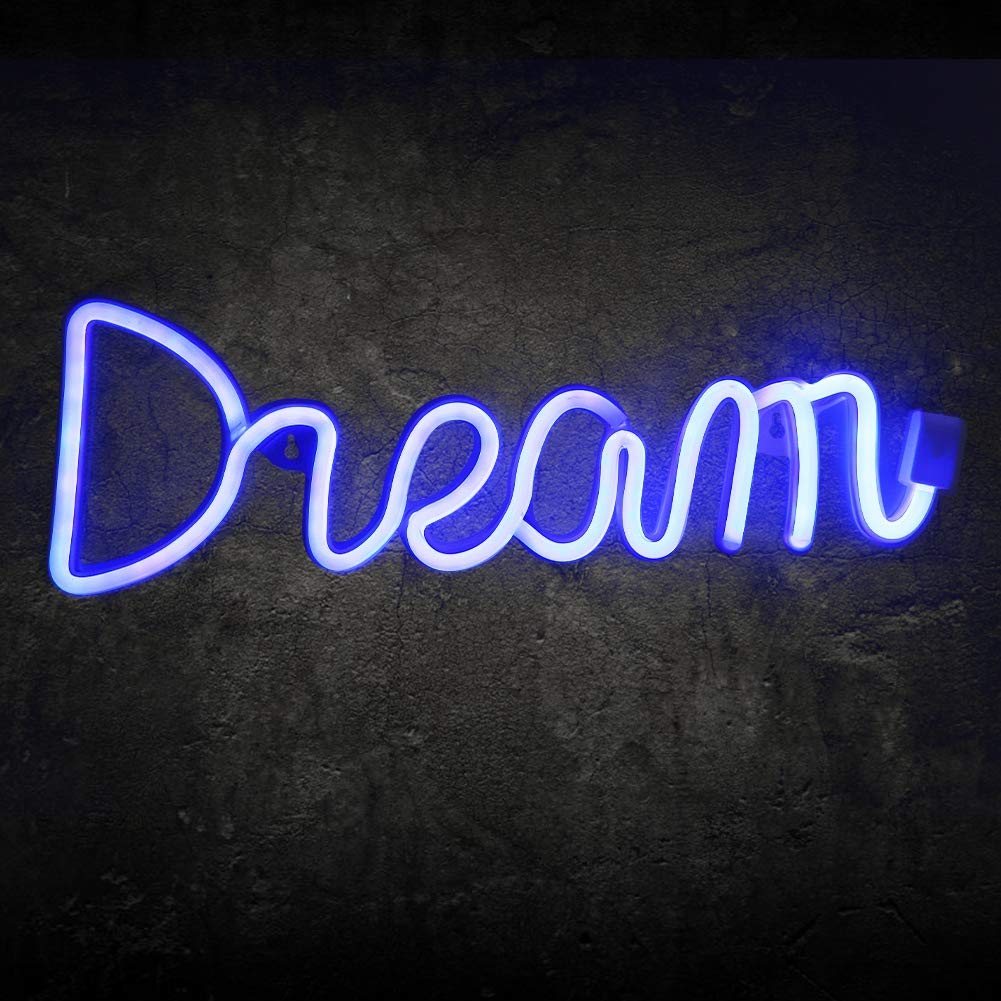 ASHATA LED Neon Wall Sign USB LED Light, Neon Signs, Dual Power Supply LED Neon Light, Wall Art Supplie for Kid's Room Holiday Decor for Party