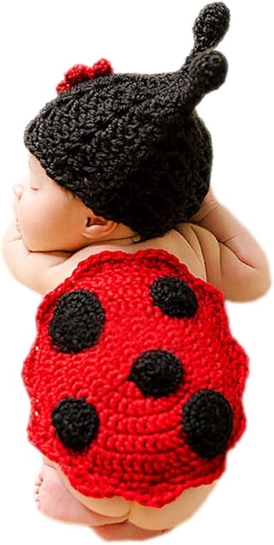 Deley Bebe Au Crochet Tricot Dessin Anime Coccinelle Costumes Unisexe Casquette Tenue De La Photographie Prop De 0 A 6 Mois Amazon Fr Vetements Et Accessoires