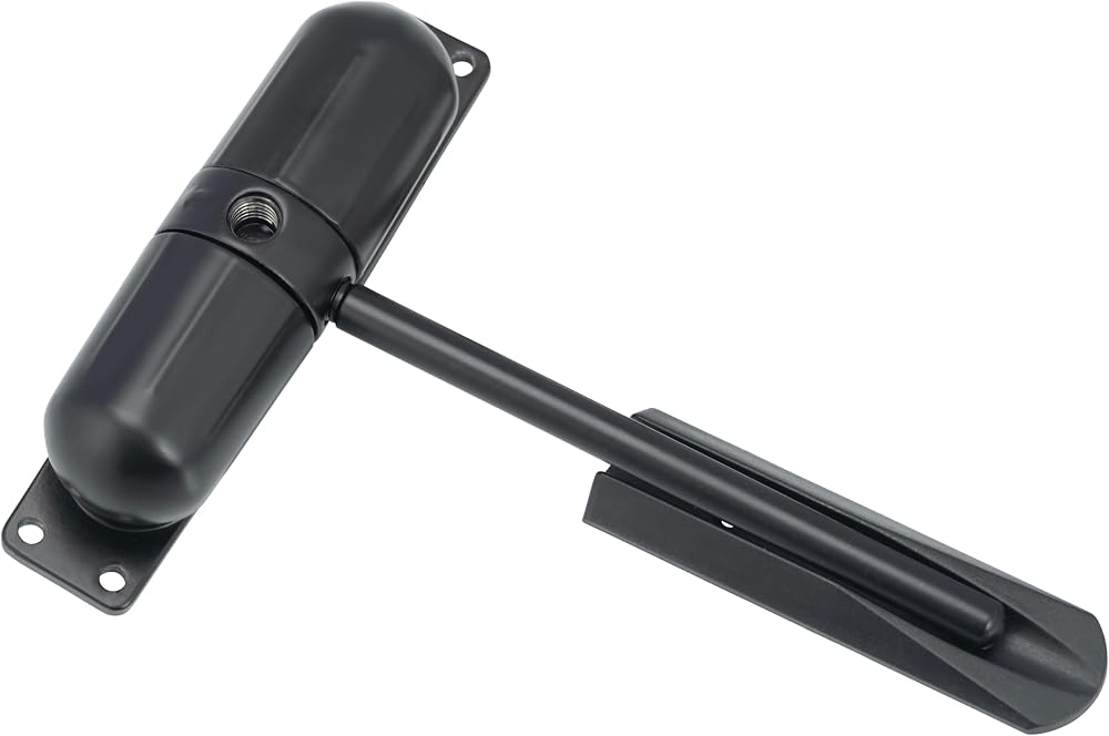 Burg-Wächter Spring Loaded Adjustable Auto Closing Door Closer Black