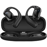 Fenpos Bluetooth Open Ear Wireless Earbuds: On Ear Headphones with Hi-Fi Stereo Audio, Touch Control Bluetooth Headphones, Waterproof Sport Earphones with Mic for Android/iOS (400mAh Black)