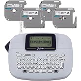 Brother PT-M95 P-Touch Monochrome Label Maker Bundle (4 Label Tapes Included),White
