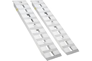 GarveeTech 2pcs Aluminum Trailer Ramps Heavy-Duty Loading Ramps with Top Hook Attaching End, Universal Aluminum Trailer for Truck Auto,Tractor,Quad, Lawn Mower, Snow Blower，72 in x15 in
