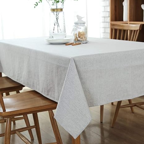 DOTBUY Tischdecke Garten, Volltonfarbe abwaschbar Tischtuch Baumwolle und Leinentischdecke Pflegeleicht Fleckschutz Farbe & G