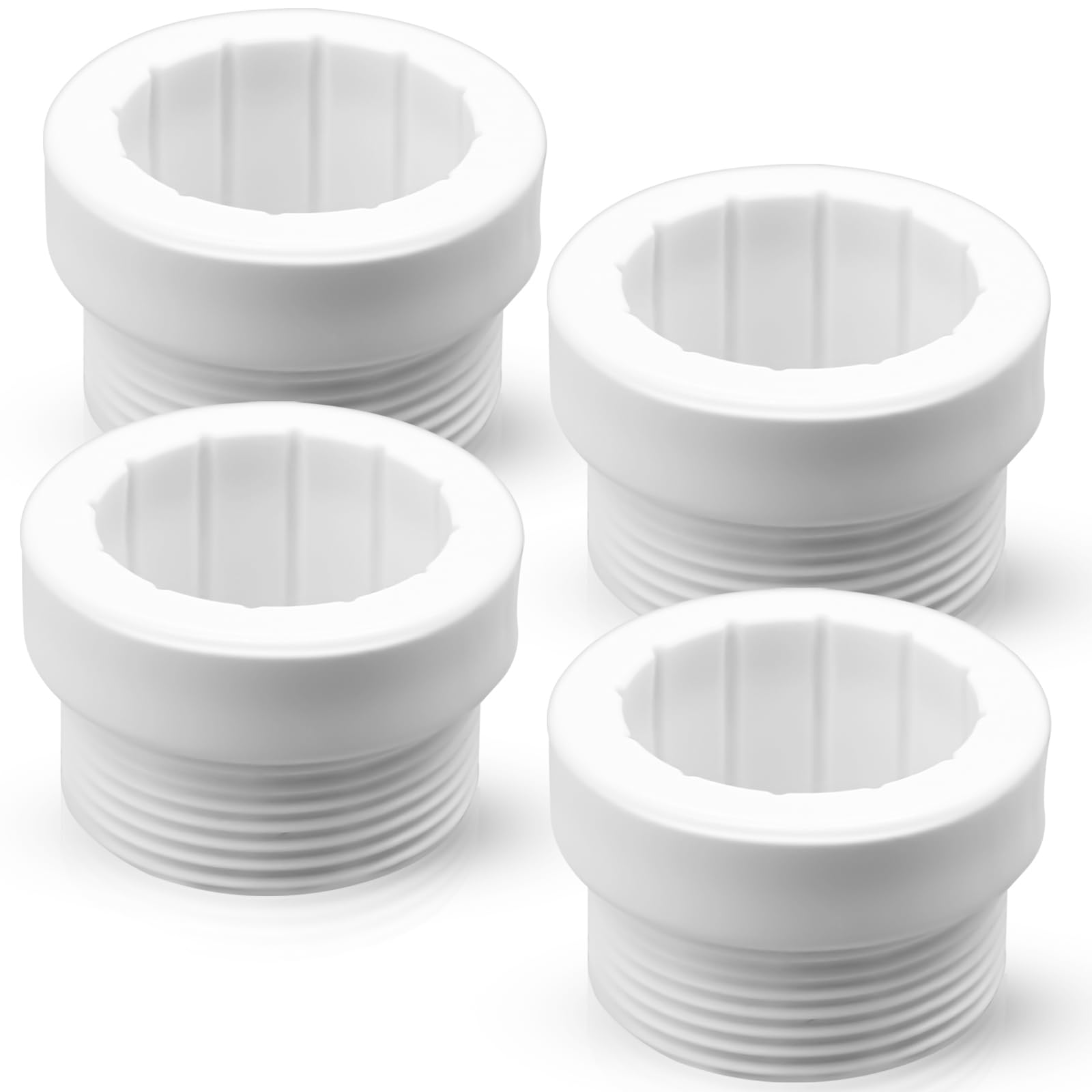 4Pcs Pool Umbrella Stabilizer Sleeve, Threaded Pool Umbrella Adapter Umbrella Hole Ring, Umbrella Cone Wedge Fits for 1 3/4" Aquastar Pool Umbrella Inserts, Umbrella Stand Parts Outdoor (White)