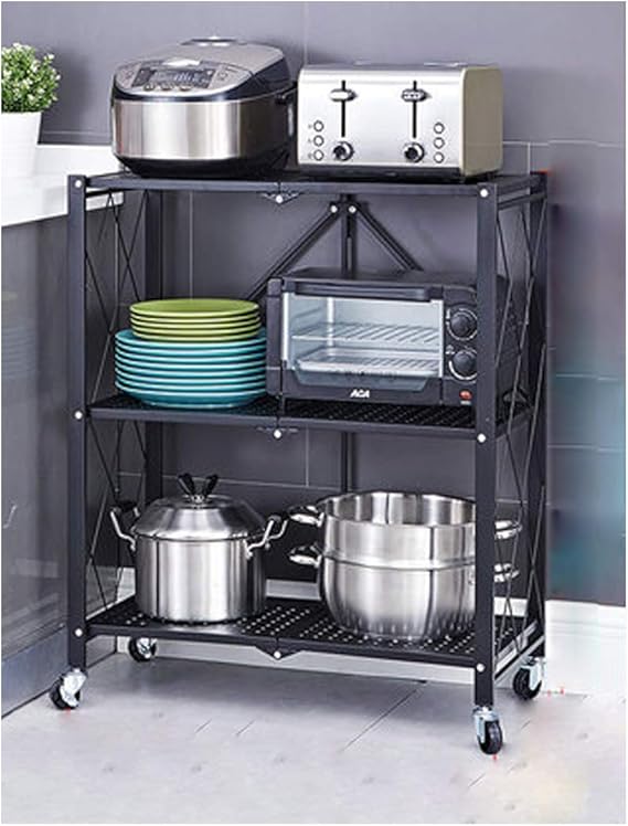 Estante plegable para almacenamiento y organización de la cocina, sin