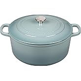 EDGING CASTING Enameled Dutch Ovens Cast Iron Dutch Oven Pot with Lid for Bread Baking, Cook, Dual Handle, 7 Quart, Seasalt