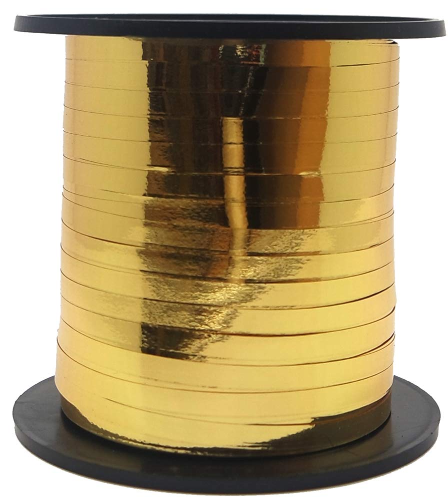 Gold Curling Ribbon (45 Meters) 1 Count - Vibrant & Ribbon, Ideal for Gift Wrapping, Decor & Crafting, Golf