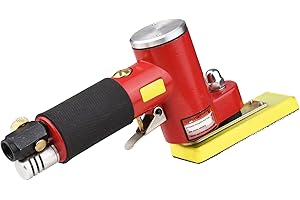Air Sander,ERYUE Mini Straight Line Air Sander with 2 Sanding Pads Random Orbital Pneumatic Sander Air-operated Handheld Polisher Waxer for Auto Body Work Furniture Wood Metal Surface