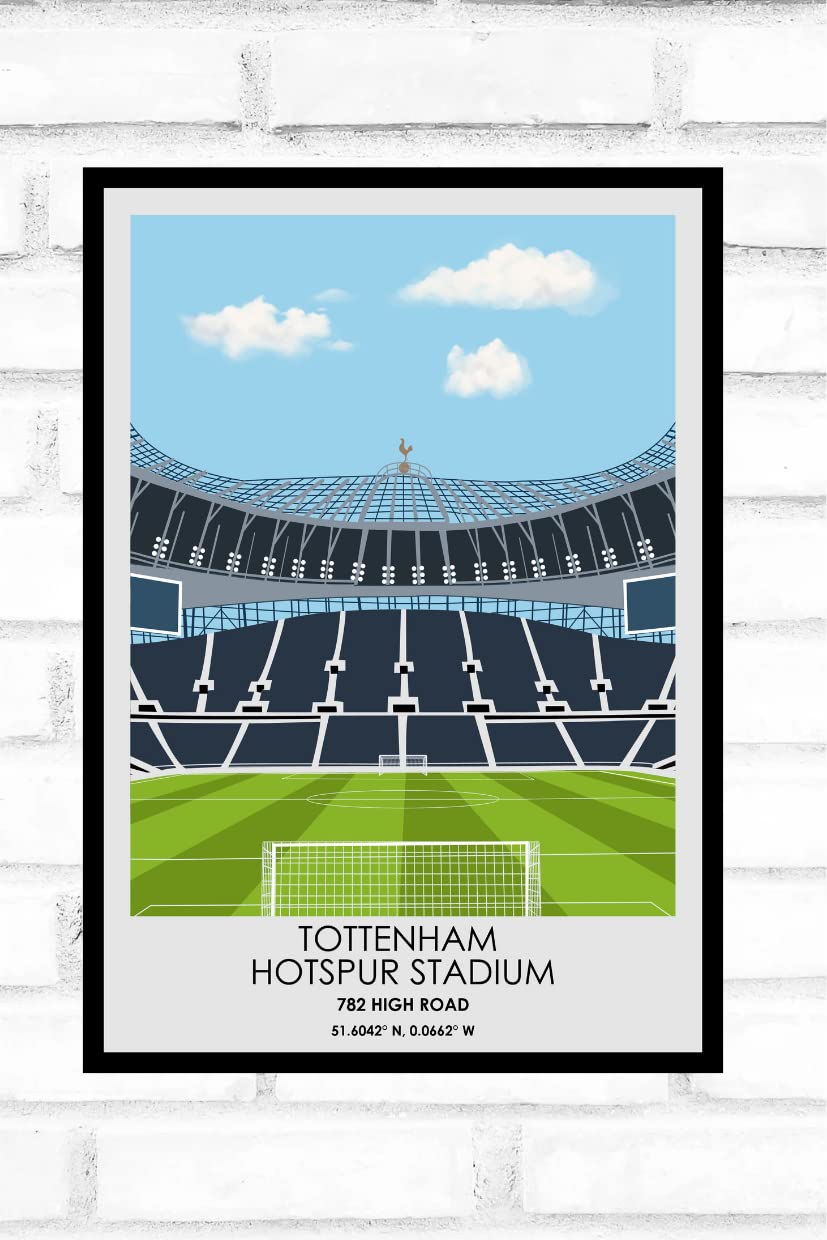 Hewson's Gifts Tottenham Football Stadium Print - Gift Present For Football Fan - Gift For Dad, Brother, Son - Stadium Print Present (Tottenham - A4 Size) - A4 Size