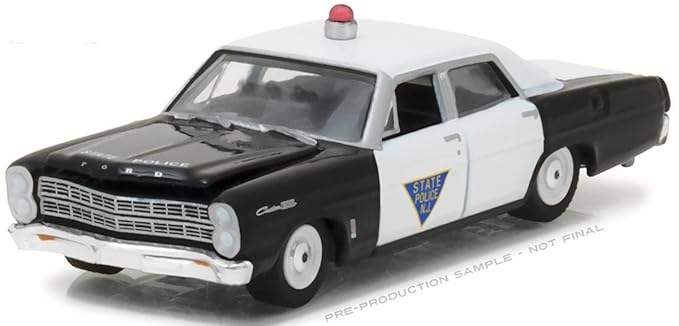 Greenlight 1967 Ford Custom 500, NJ State Police, Black & White - 42800 1/64 Scale Diecast Model Toy Car