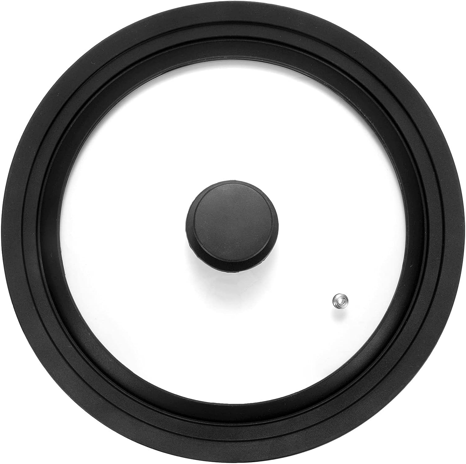 Universal Lid for Pots, Pans and Skillets Fits 24cm, 26cm & 28cm Diameter Cookware - Frying Pan Cover Universal Glass Lid with Heat Resistant Silicone Rim ＆ Tempered Glass