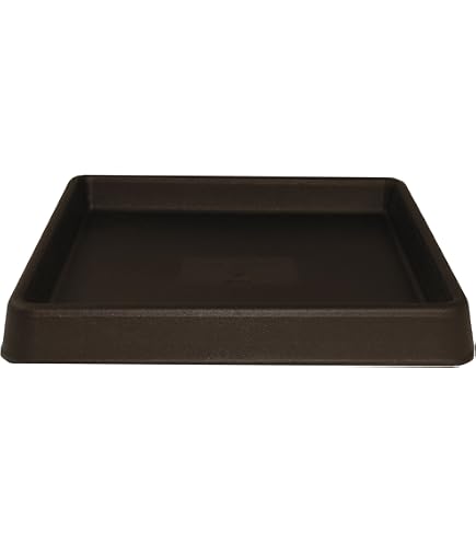 Tusco Products Pflanzgefäß Quadratisch – 48 Cm, Espresso, Witterungsbeständiger Kunststoff