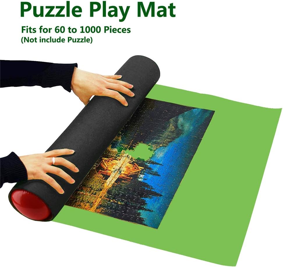 Jigsaw Puzzle Roll Up Mat Puzzle Saver Storage - Portable & High Elasticity & Super Soft & No Crease - for 300 to 1000 Pieces