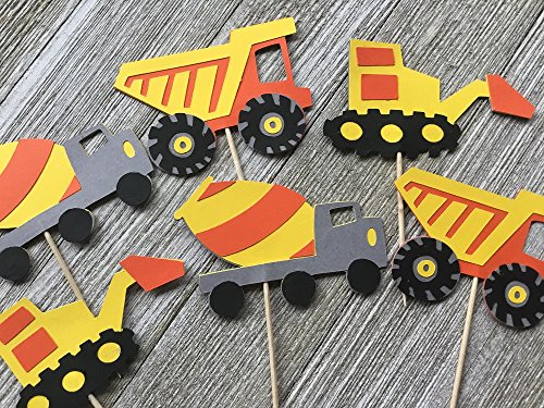 Construction Trucks Cupcake Toppers - Set of 12 - Thumbnail 4