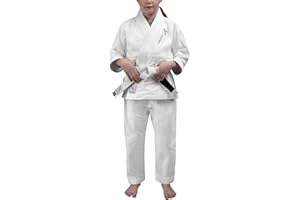 Hayabusa Essential Jiu Jitsu Gi Kids, Pearl Weave, Includes BJJ White Belt, IBJJF Compliant, Lightweight and Durable