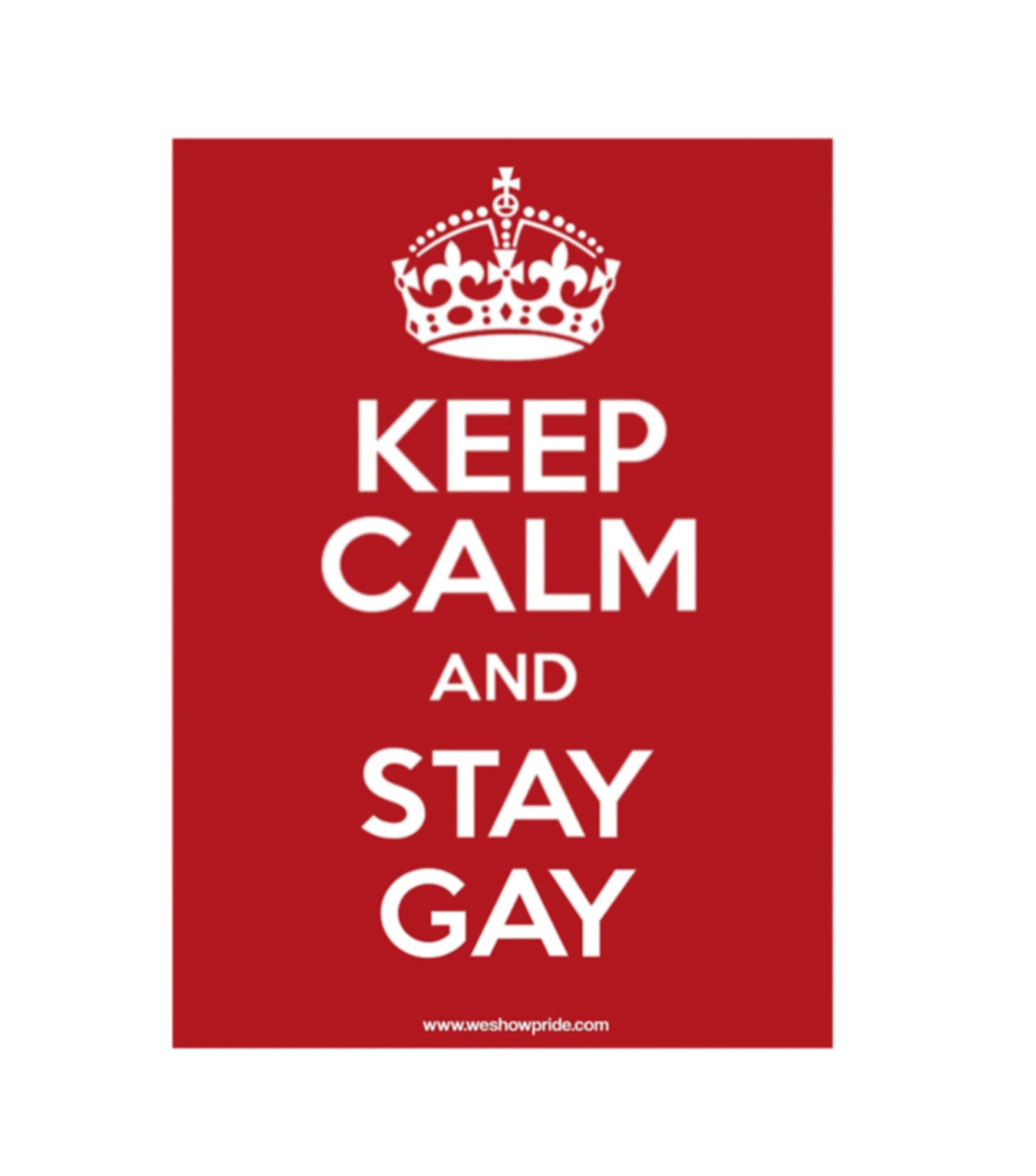 Keep Calm and Stay Gay Pride LGBT Poster Print A3 Size