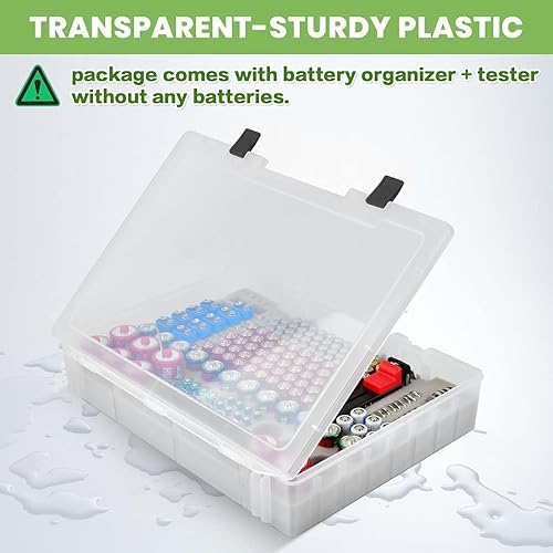 Battery Organizer Storage Holder- Batteries Case Containers Box