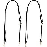 PATIKIL Leather Purse Handle Strap, 2 Pcs 26 Inch to 47 Inch Adjustable Length Handbag Replacement DIY Clutch Bag Handle Strap Repair Accessories, Black