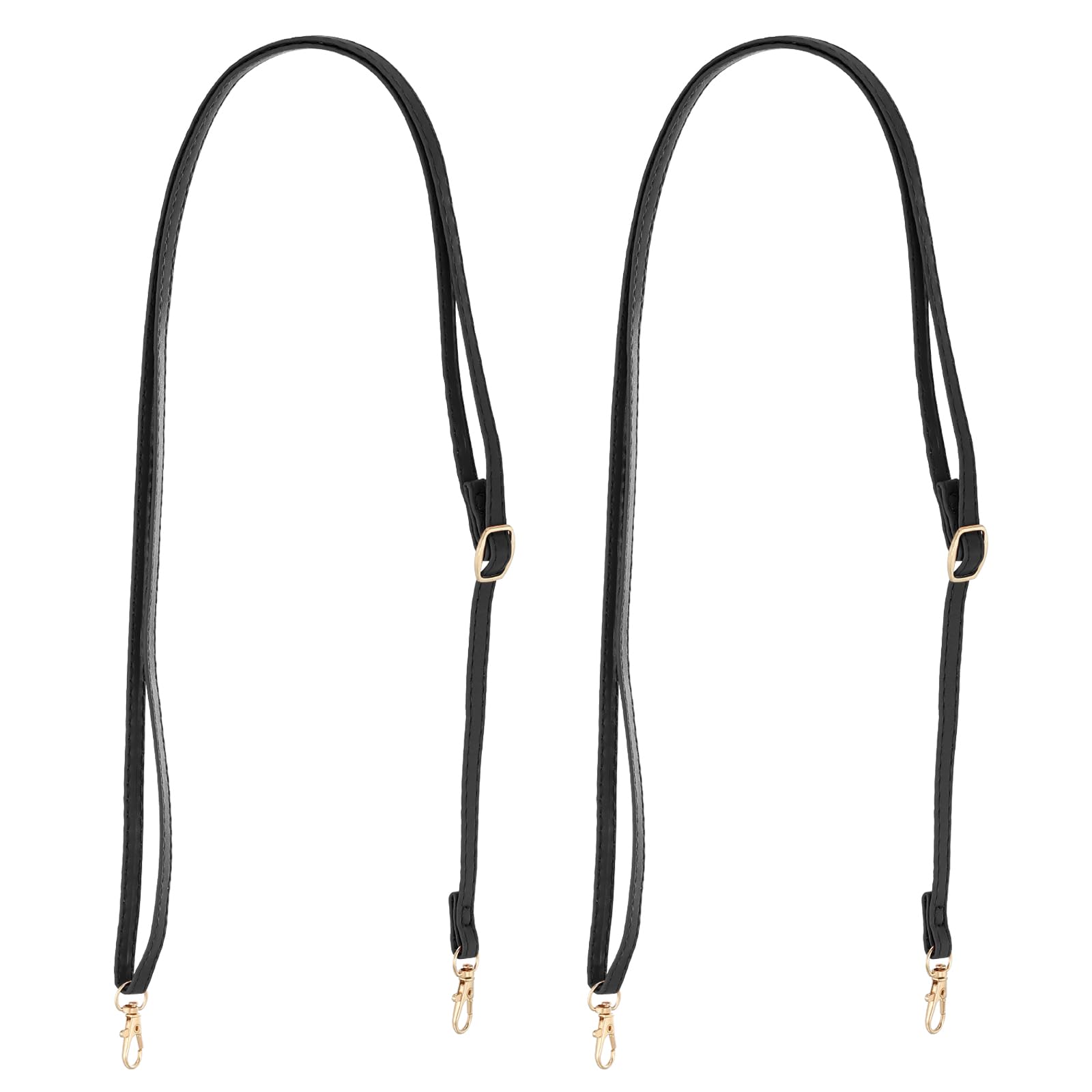 Photo 1 of PATIKIL Leather Purse Handle Strap, 2 Pcs 26 Inch to 47 Inch Adjustable Length Handbag Replacement DIY Clutch Bag Handle Strap Repair Accessories, Black