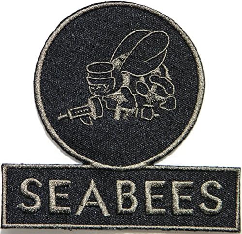 4"x 4" SEABEES United States Navy USN Army Air Force Military Logo Jacket Uniform Embroidered Sew Iron on Patch