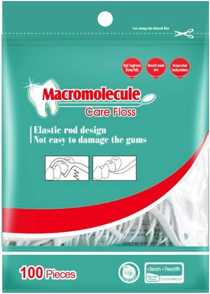 HouChanges Floss Sticks 2 in 1 Dental Toothpick 100Pcs Polyethylene