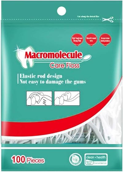 HouChanges Floss Sticks 2 in 1 Dental Toothpick 100Pcs Polyethylene
