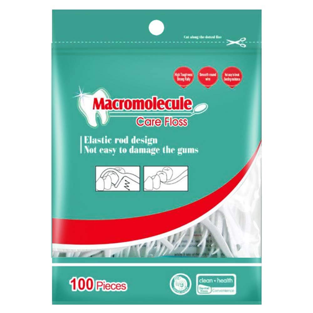 Floss Sticks Dental Floss Picks Complete Clean,2 in 1 Dental Toothpick Polyethylene Resistant Dental（100Pcs）