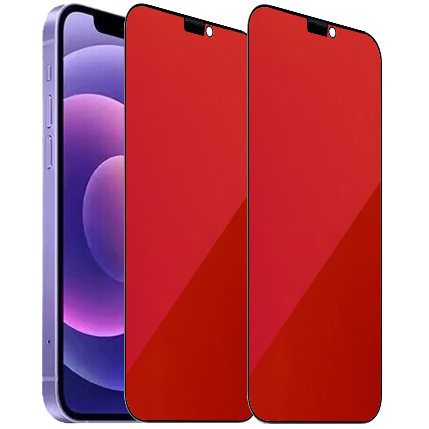 Photo 1 of BWEDXEZ 2 Pack Anti-Blue Privacy Tempered Glass for iPhone 12 Pro/iPhone 12 Anti-Spy Screen Protector Anti-Peeping Film Gradient Colorful 6.1 inch