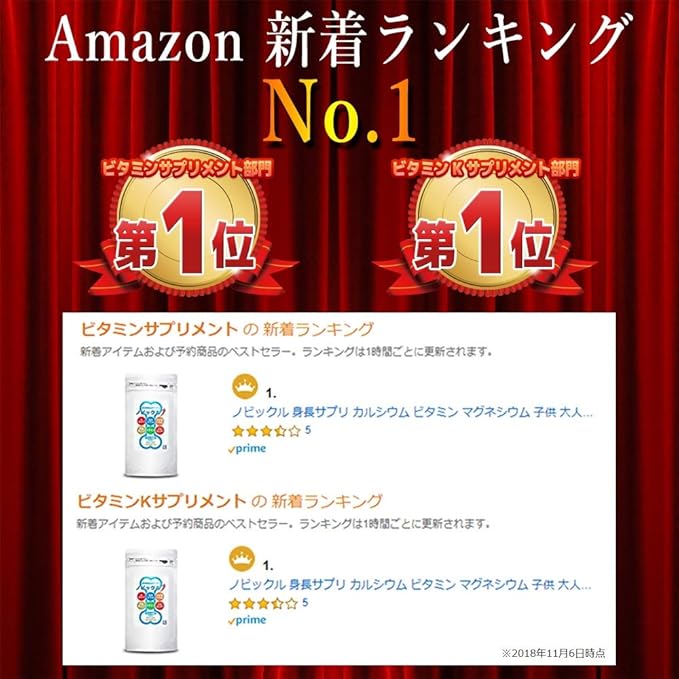 栄養成分多数配合 ノビックル 身長 サプリ カルシウム ビタミン マグネシウム 子供 成長期 60粒 30日分 ラムネ味 三ツ星ラボ カルシウム Amazon