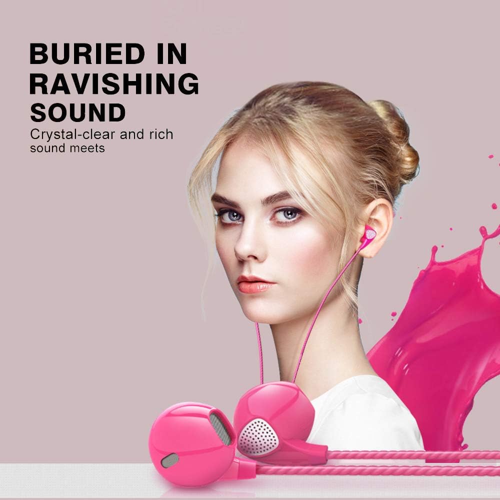 Headphones Heavy Bass Stereo Earphones Earbuds Noise Isolating Tangle Free Headsets CBGGQ in Ear Headphones with Remote & Microphone,for iOS and Android,Laptops,Gaming(Black+White+Pink+Green 4 Pack): Home Audio & Theater