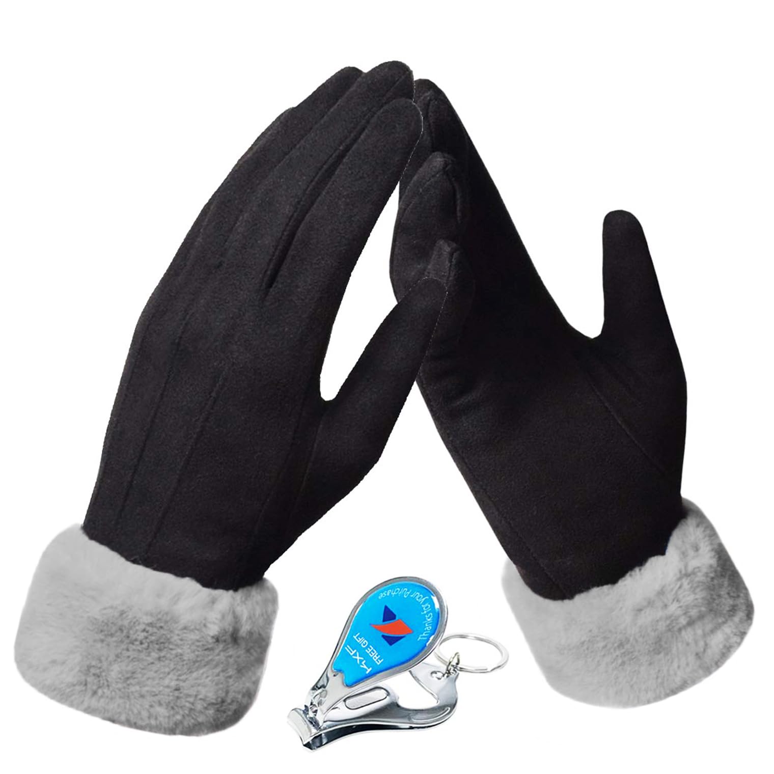 LassZone Womens Winter Warm Touch Screen Gloves Fleece Lined Windproof Soft Suede Mittens for Dressing Driving Running Skiing Cycling Camping