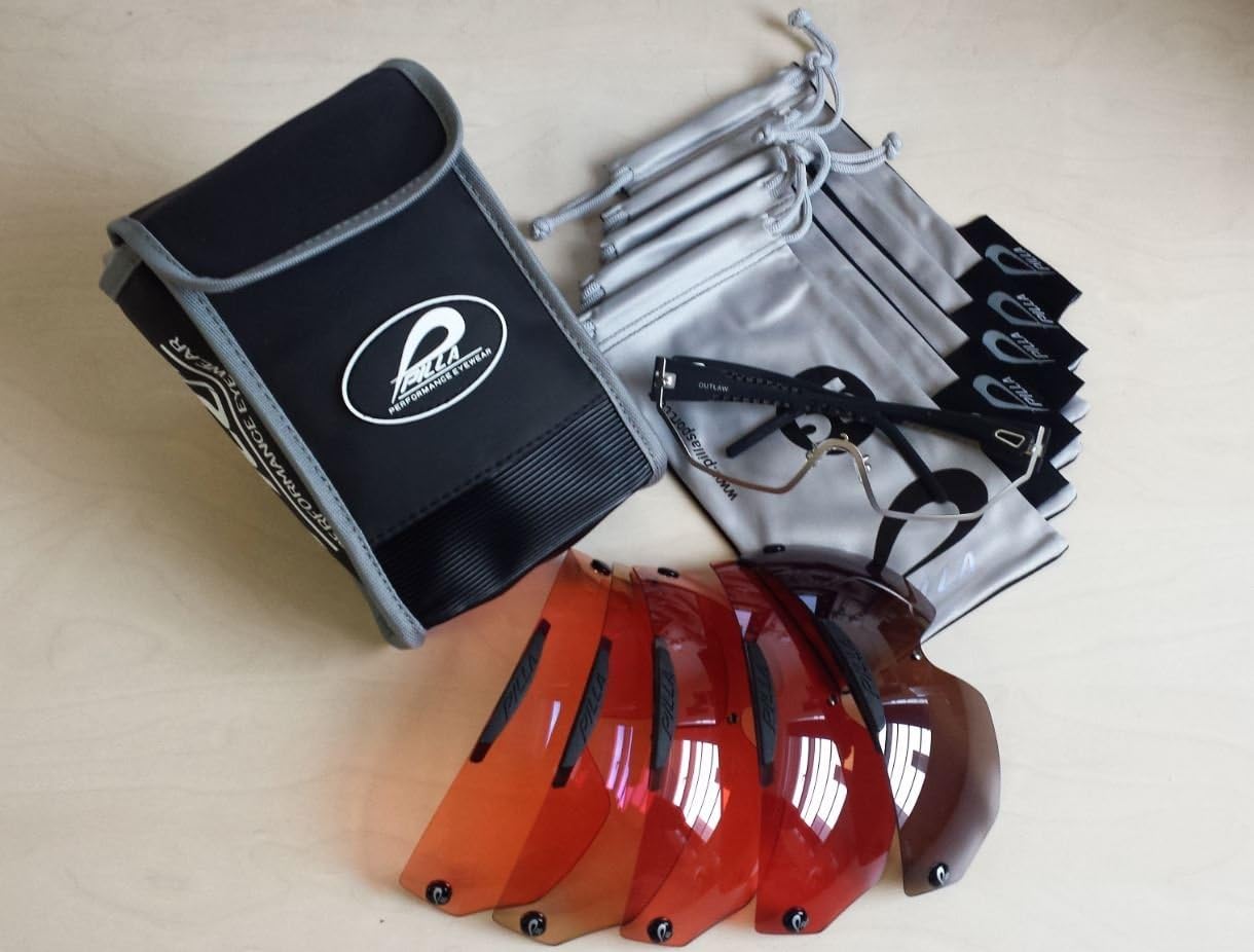 PILLA OUTLAW Shooting Glasses 5 Lens Set 50, 20, 40, 55, 65 Plus Case