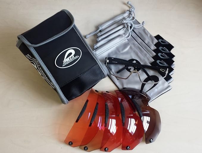 PILLA OUTLAW Shooting Glasses 5 Lens Set 50, 20, 40, 55, 65 Plus Case