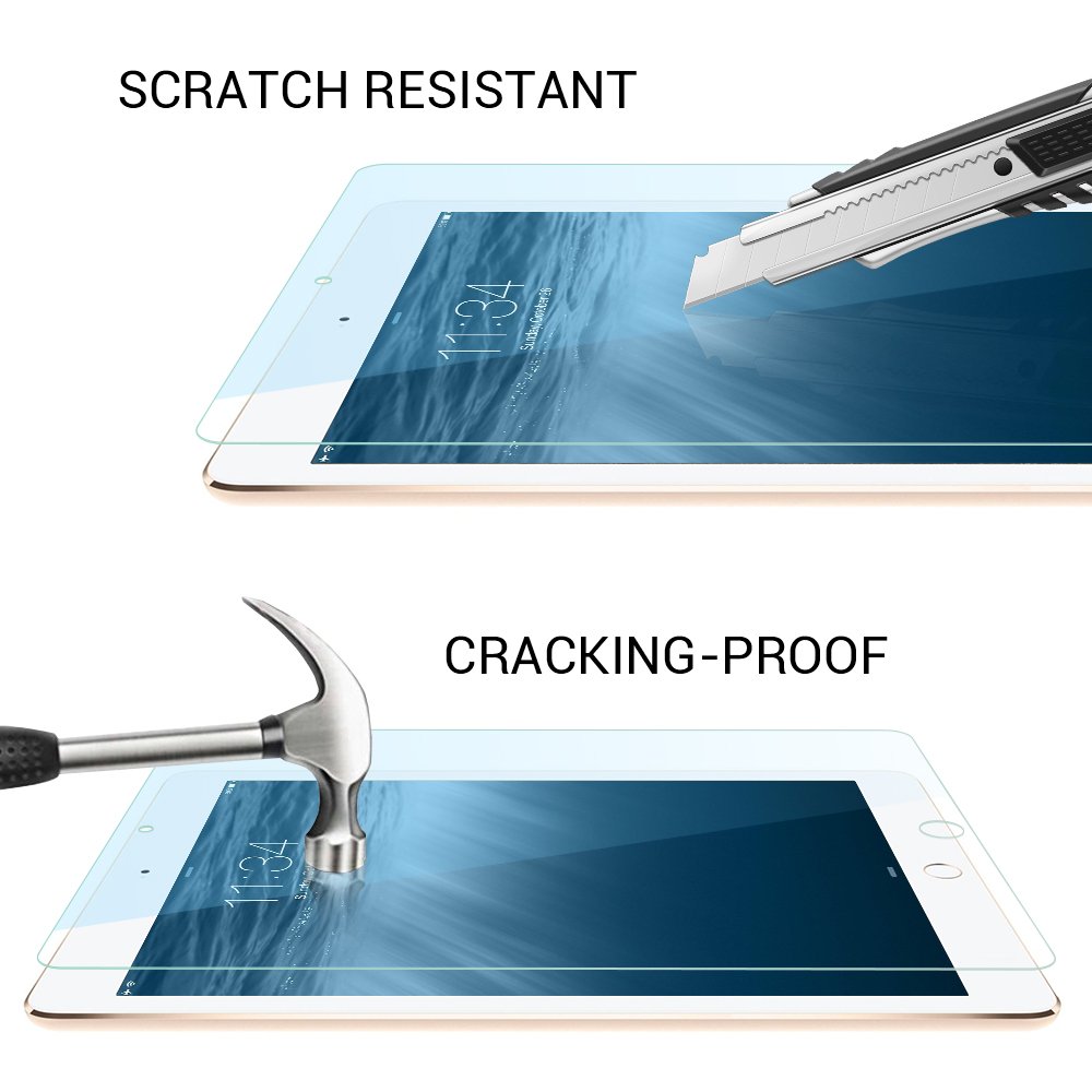 EyeO2 for iPad Mini 4 Screen Protector, 9H Tempered Glass for Apple iPad Mini 4 7.9 Inch 3D Round Edge Tablet Computer Screen Guard Film Bubble-Free, Fingerprint-Free &Anti-Scratch Protector