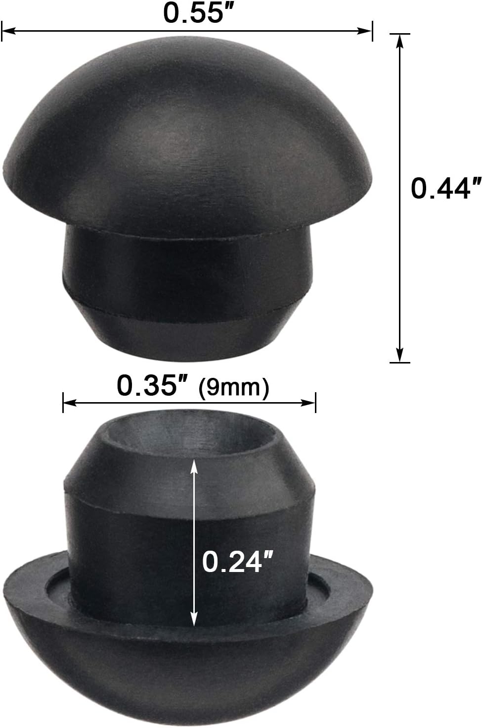 ANCIRS 12 Pack 8mm Floor Bottle Jack Plugs, Black Rubber Hydraulic Filler Bung For Oil Reservoir Hole: Home Improvement