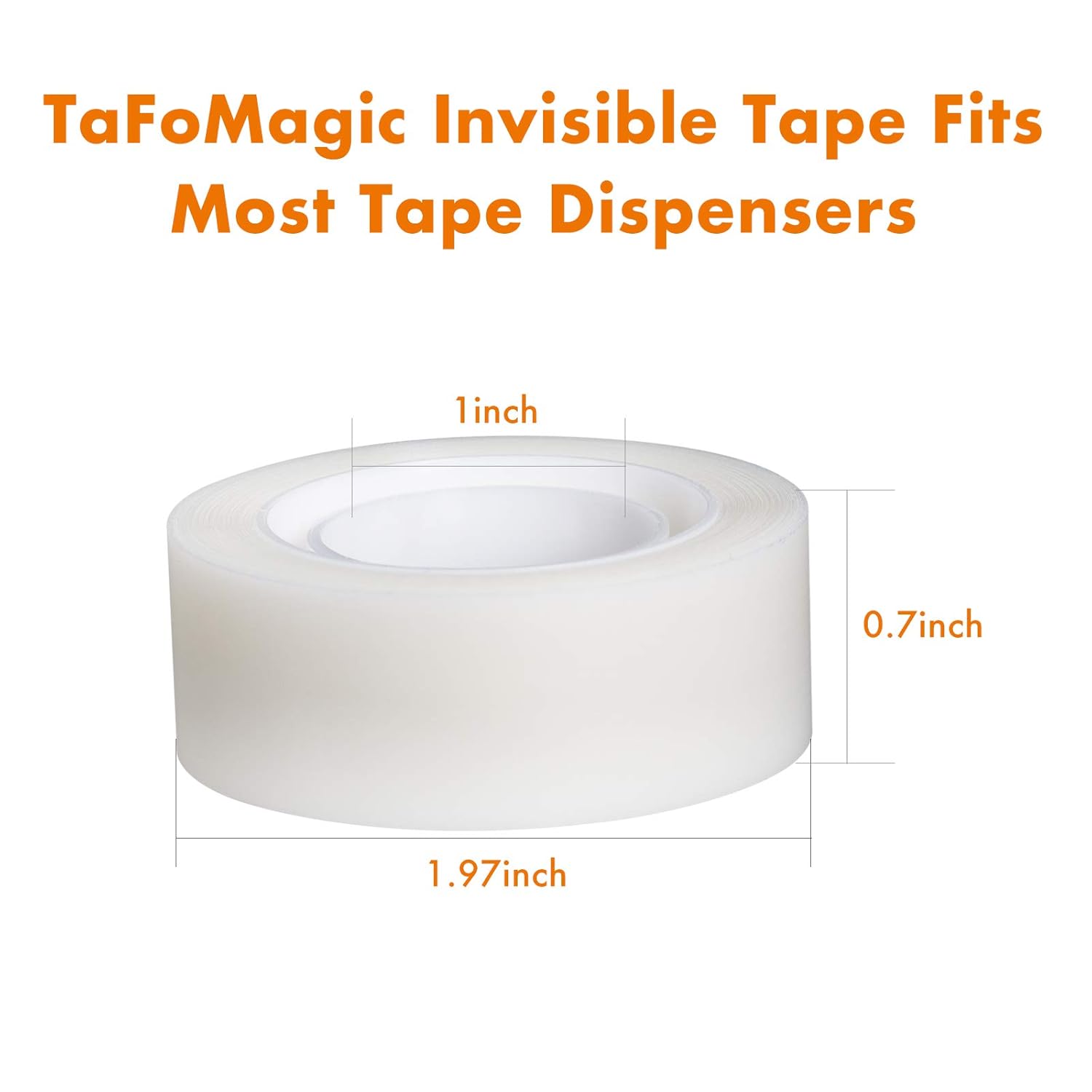 Office Desktop Tape Dispenser with 5 Roll Invisible Tape [0.79 x 790 in], Total Length of 4740 in, Non-Skid Pad Design, Wide Application for School, Home, Black: Industrial & Scientific