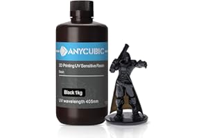 ANYCUBIC 3D Printer Resin, 405nm High Precision Fast Curing UV Photopolymer Resin for LCD 3D Printing, 1kg Black
