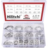 Hilitchi 200-Pcs [15-Size] Internal Circlip Snap Retaining Clip Ring Assortment Set - 304 Stainless Steel