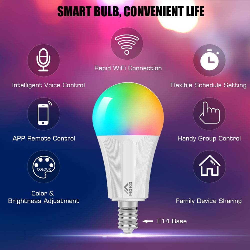 Ampoule LED RGBW Dimmable Colorée Ampoule dAmbiance Lot de 2 MoKo