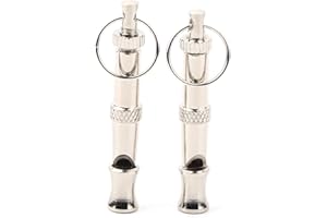 NATUDECO 2 Pcs Training Whistle Ultrasonic Whistle Pigeons Training Whistle Stainless Steel Portable Adjustable Pitch Training Tool for Dog Pigeons and Birds
